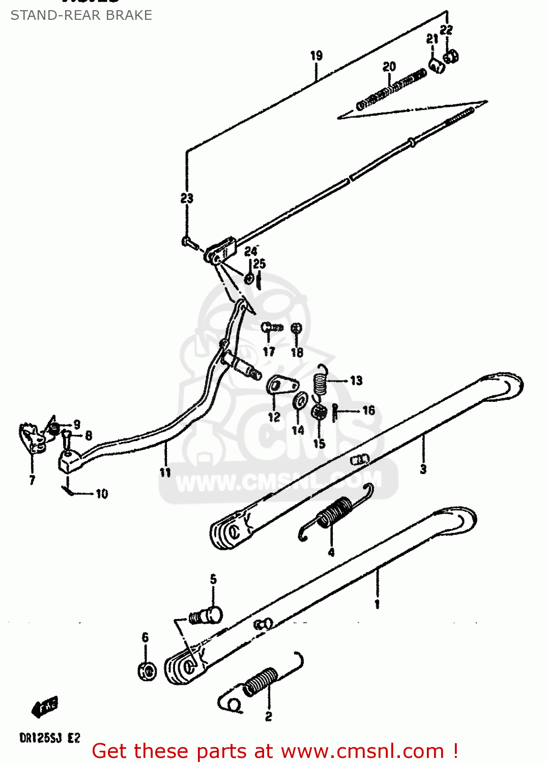 STAND-REAR BRAKE DR125S 1987 (H) (E01 E02 E04 E15 E18 E21 E24)