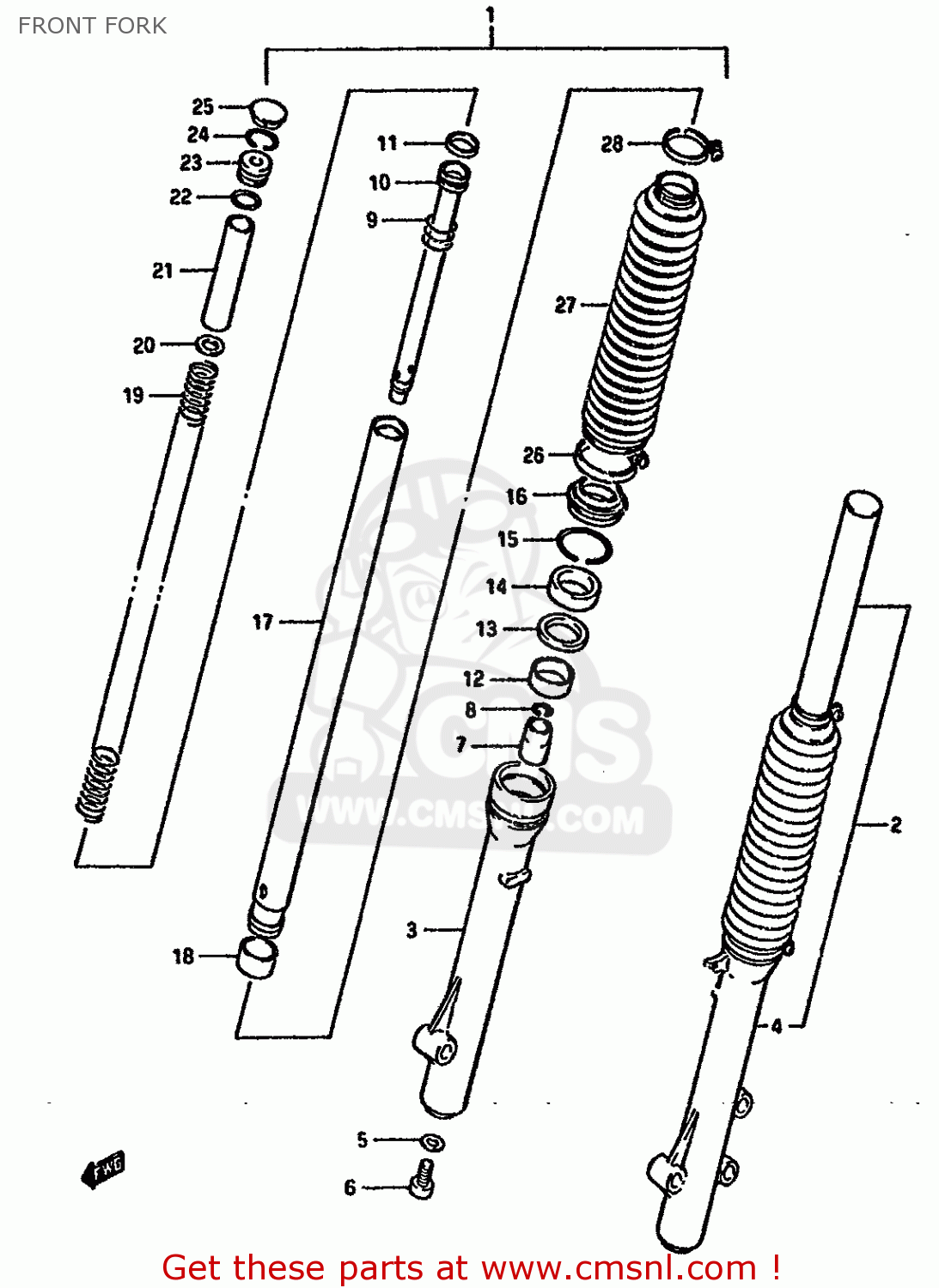 FRONT FORK DR125S 1987 (H) (E01 E02 E04 E15 E18 E21 E24)