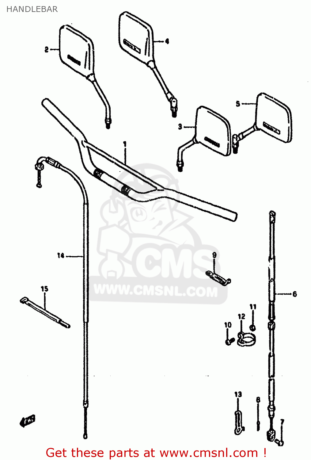 HANDLEBAR DR125S 1987 (H) (E01 E02 E04 E15 E18 E21 E24)
