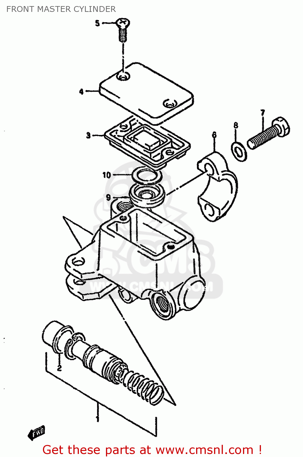 FRONT MASTER CYLINDER DR125S 1987 (H) (E01 E02 E04 E15 E18 E21 E24)