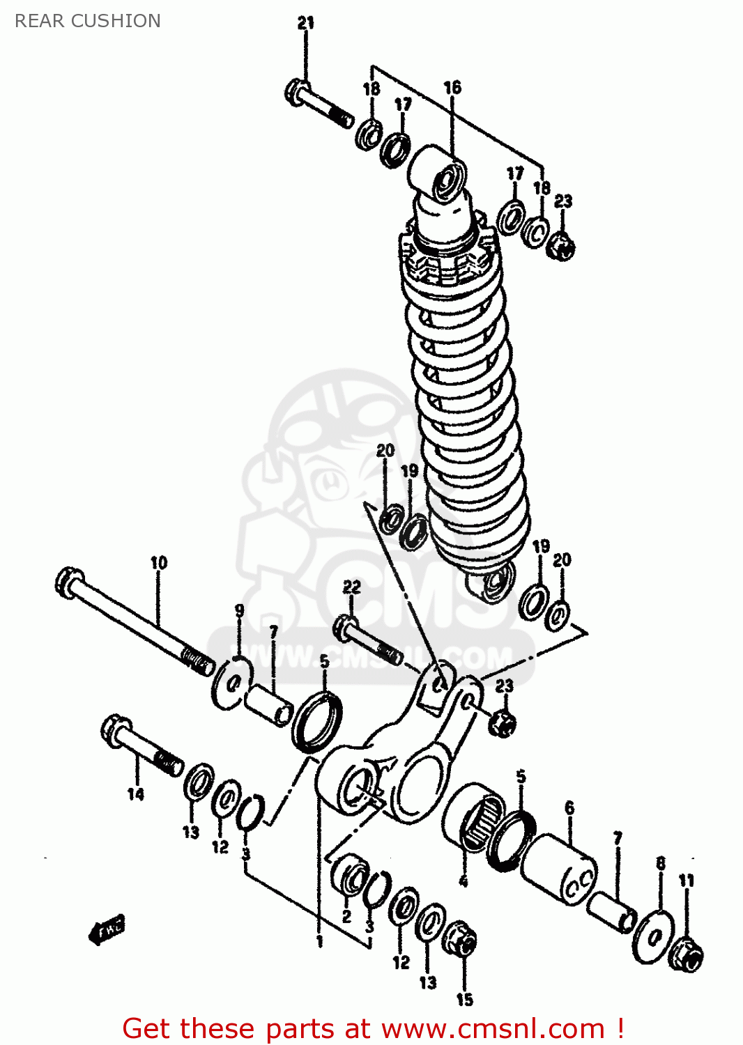 REAR CUSHION DR125S 1987 (H) (E01 E02 E04 E15 E18 E21 E24)