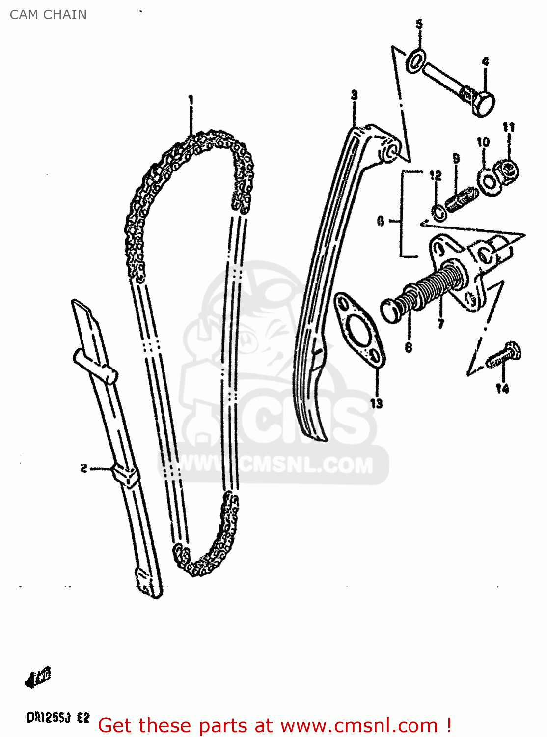 CAM CHAIN DR125S 1987 (H) (E01 E02 E04 E15 E18 E21 E24)