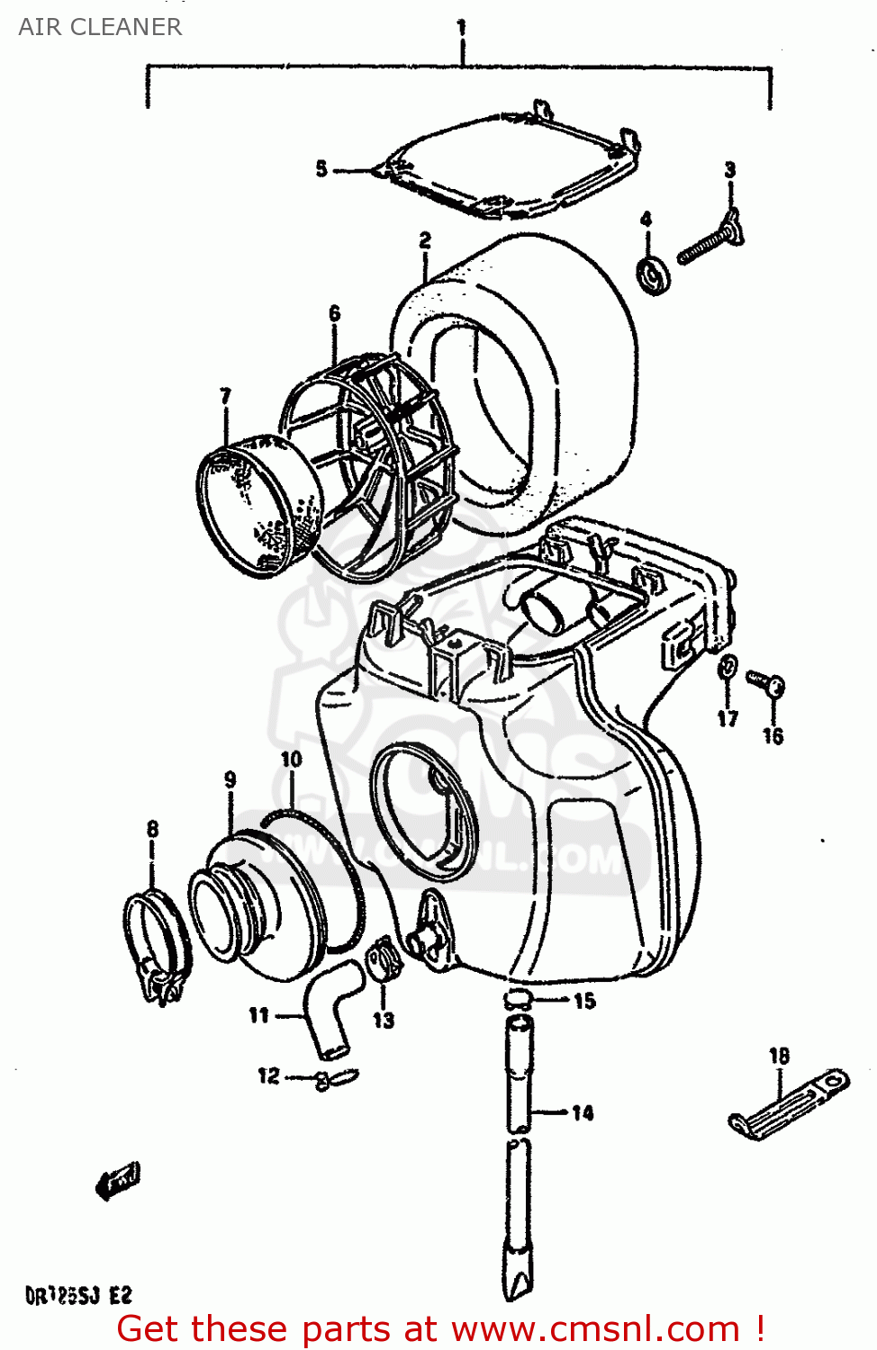 AIR CLEANER DR125S 1987 (H) (E01 E02 E04 E15 E18 E21 E24)