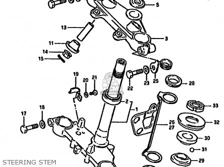 STEERING STEM - DR125S 1987 (H) (E01 E02 E04 E15 E18 E21 E24)