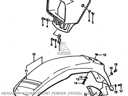 HEADLAMP COVER-FRONT FENDER (MODEL F E18,E24) - DR125S 1987 (H) (E01 E02 E04 E15 E18 E21 E24)