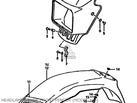 HEADLAMP COVER-FRONT FENDER (MODEL H/J) - DR125S 1987 (H) (E01 E02 E04 E15 E18 E21 E24)