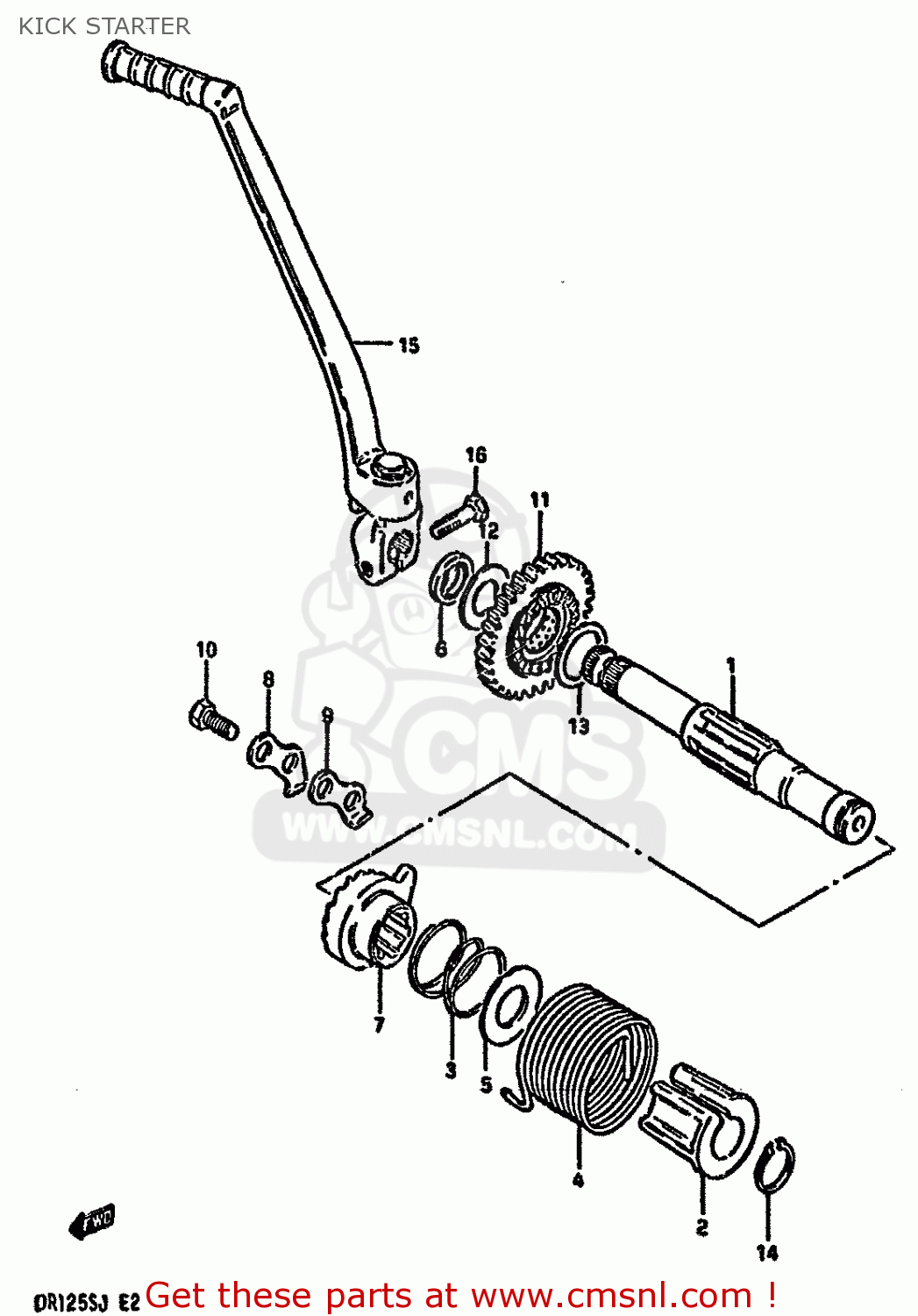 KICK STARTER DR125S 1988 (J) UNITED KINGDOM FRANCE FINLAND (E02 E04 E15)