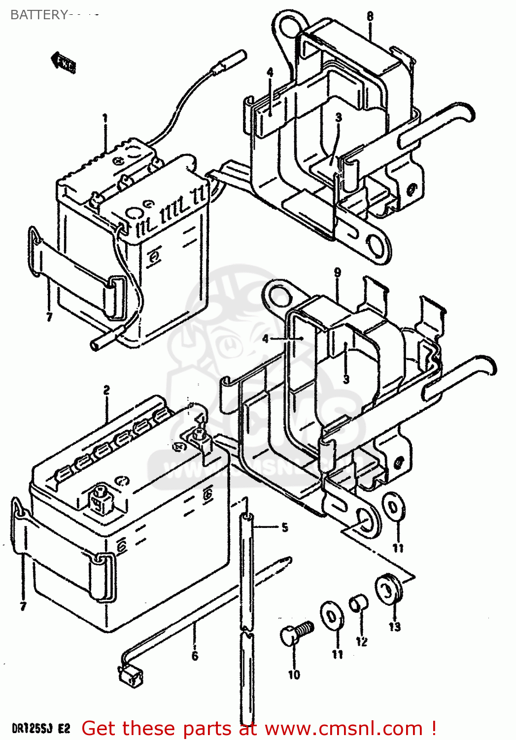 BATTERY DR125S 1988 (J) UNITED KINGDOM FRANCE FINLAND (E02 E04 E15)