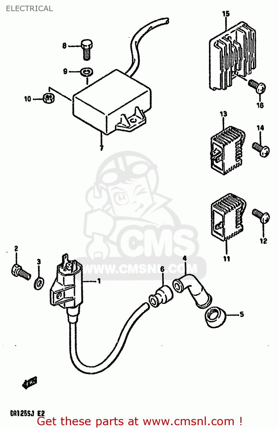 ELECTRICAL DR125S 1988 (J) UNITED KINGDOM FRANCE FINLAND (E02 E04 E15)