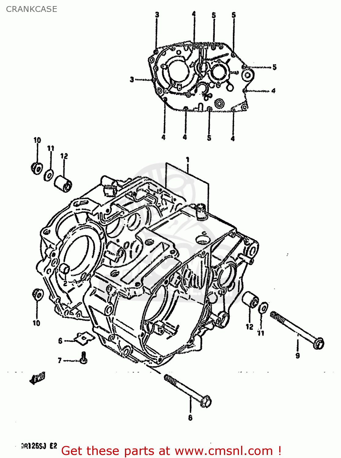 CRANKCASE DR125S 1988 (J) UNITED KINGDOM FRANCE FINLAND (E02 E04 E15)