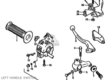 LEFT HANDLE SWITCH - DR125S 1988 (J) UNITED KINGDOM FRANCE FINLAND (E02 E04 E15)