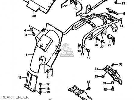 REAR FENDER - DR125S 1988 (J) UNITED KINGDOM FRANCE FINLAND (E02 E04 E15)