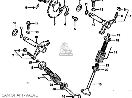 CAM SHAFT-VALVE - DR125S 1988 (J) UNITED KINGDOM FRANCE FINLAND (E02 E04 E15)