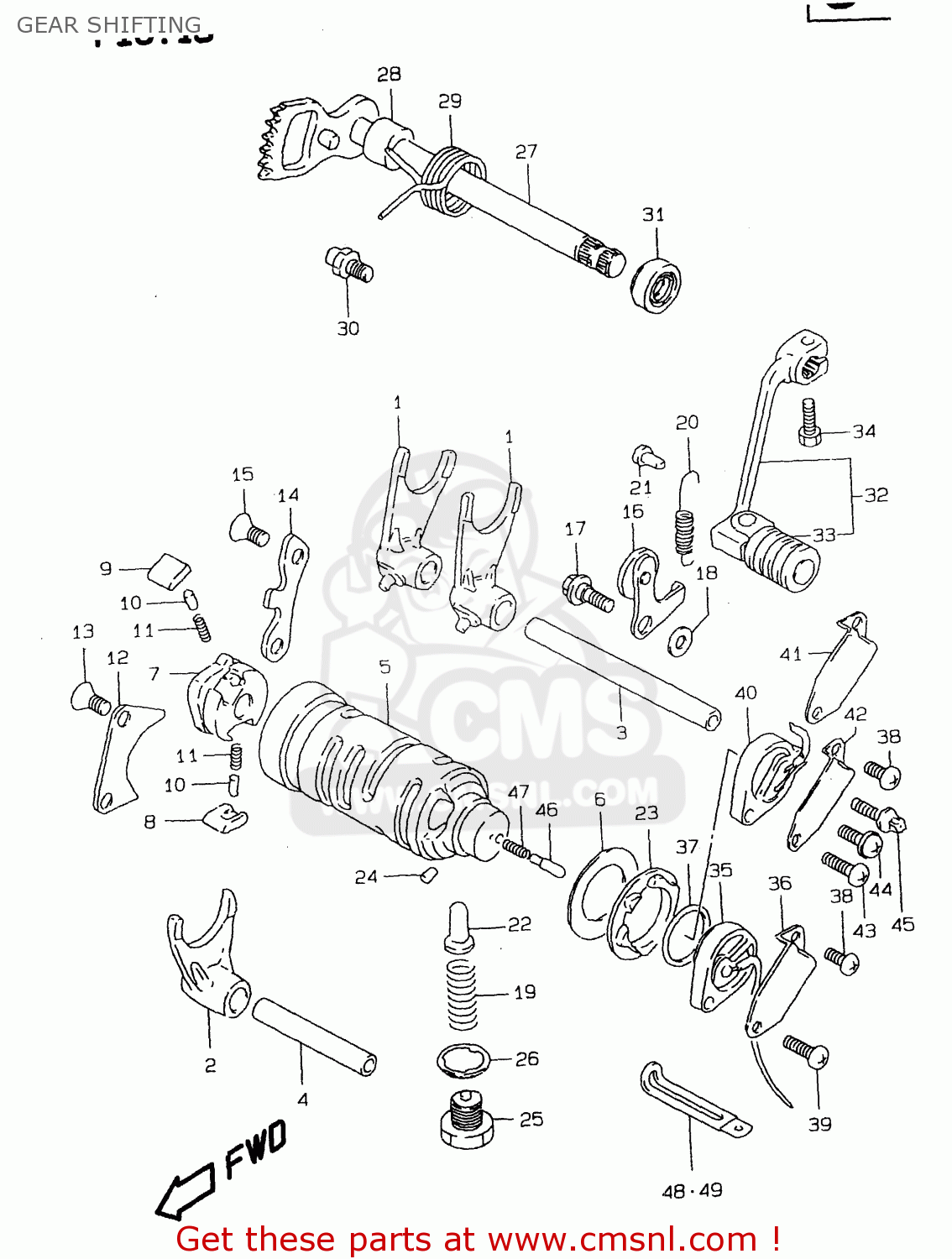 GEAR SHIFTING DR125SE 1994 (R) GENERAL FRANCE ITALY (E01 E04 E34)