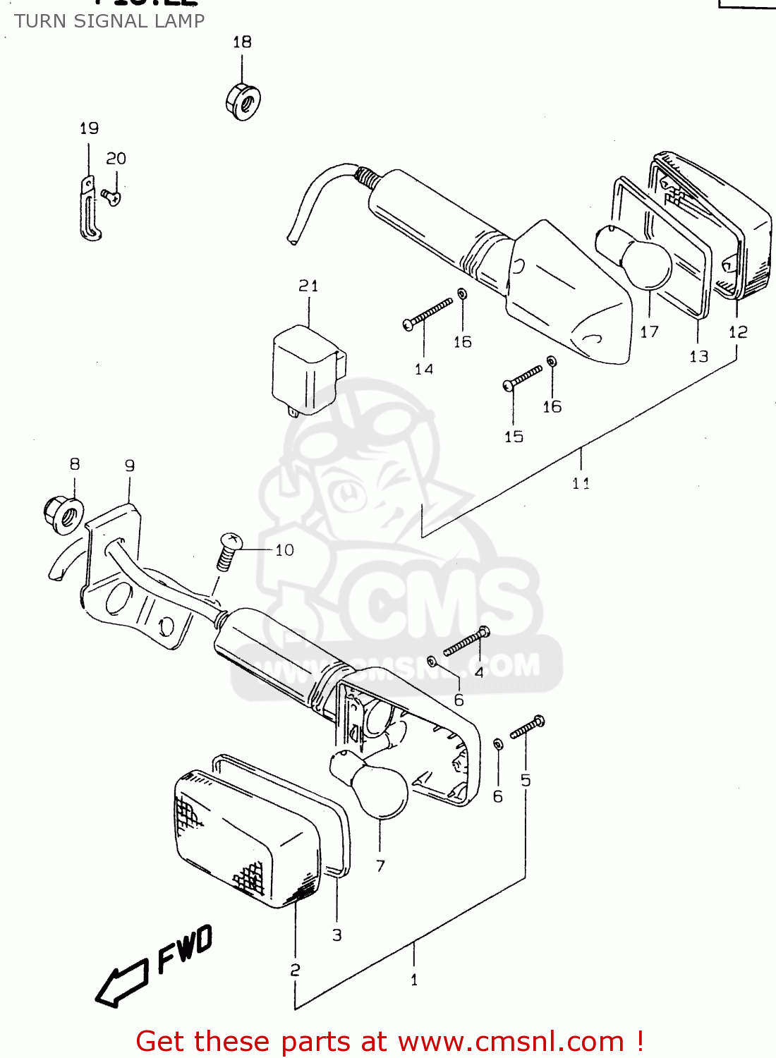 TURN SIGNAL LAMP DR125SE 1994 (R) GENERAL FRANCE ITALY (E01 E04 E34)