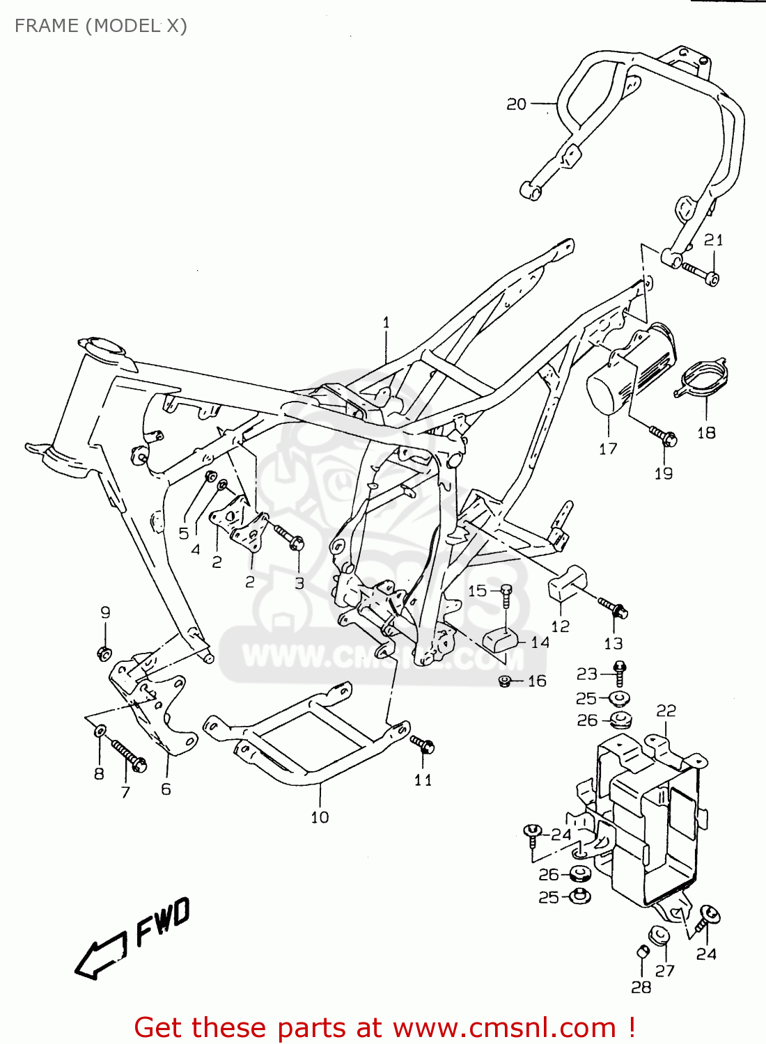 FRAME (MODEL X) DR125SE 1994 (R) GENERAL FRANCE ITALY (E01 E04 E34)