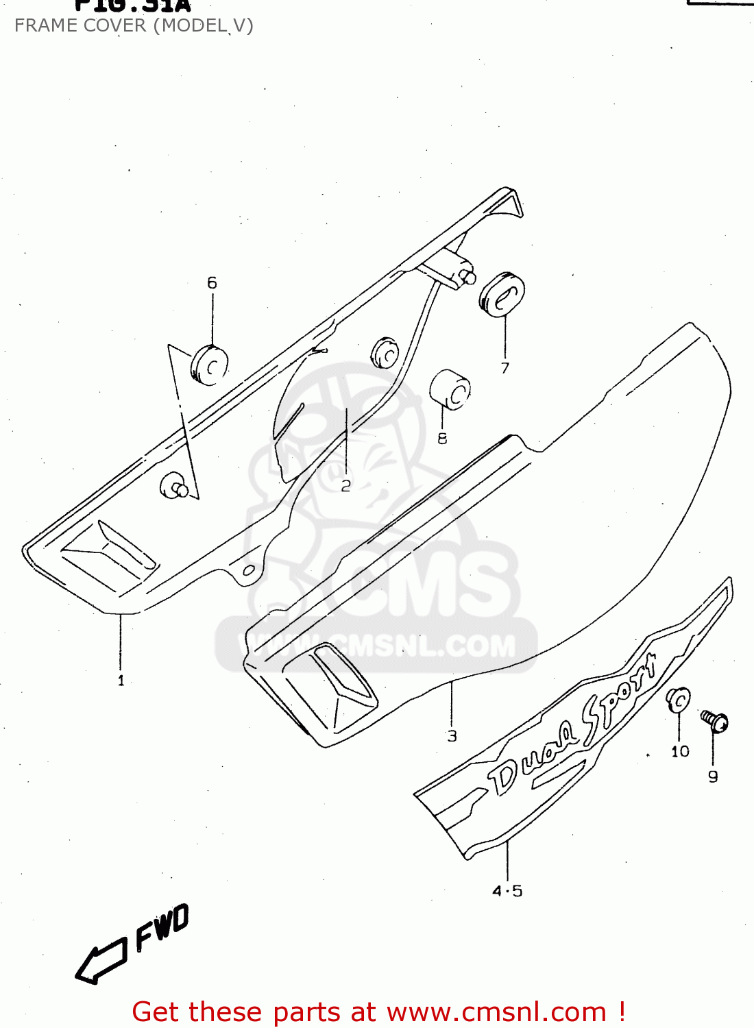 FRAME COVER (MODEL V) DR125SE 1994 (R) GENERAL FRANCE ITALY (E01 E04 E34)