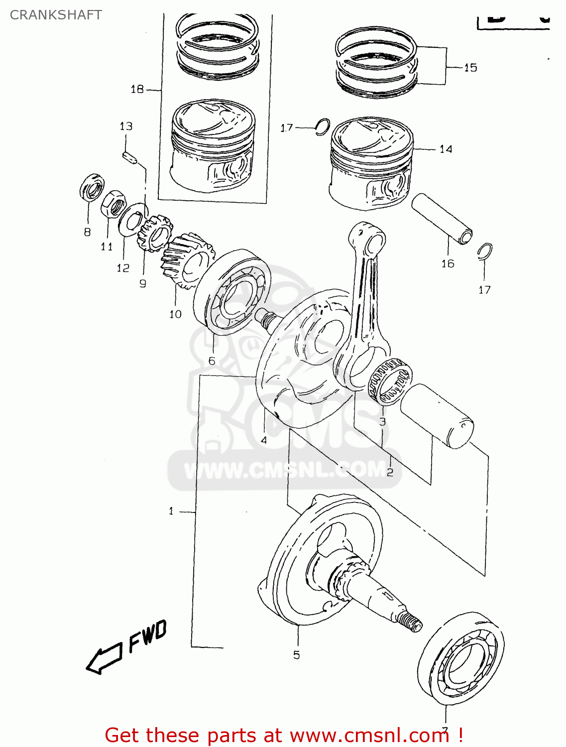 CRANKSHAFT DR125SE 1994 (R) GENERAL FRANCE ITALY (E01 E04 E34)