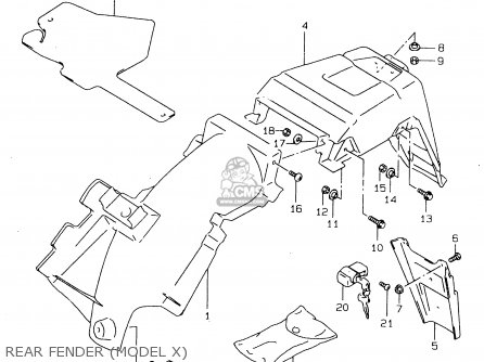 REAR FENDER (MODEL X) - DR125SE 1994 (R) GENERAL FRANCE ITALY (E01 E04 E34)