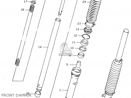 FRONT DAMPER - DR125SE 1994 (R) GENERAL FRANCE ITALY (E01 E04 E34)