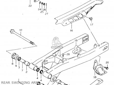 REAR SWINGING ARM - DR125SE 1994 (R) GENERAL FRANCE ITALY (E01 E04 E34)