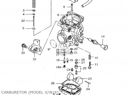 CARBURETOR (MODEL V/W/X) - DR125SE 1994 (R) GENERAL FRANCE ITALY (E01 E04 E34)