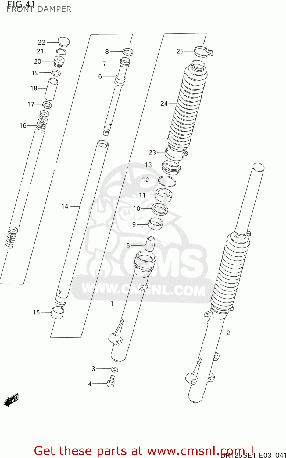 Suzuki DR125SE 1994 (R) USA (E03) FRONT DAMPER - buy original FRONT ...