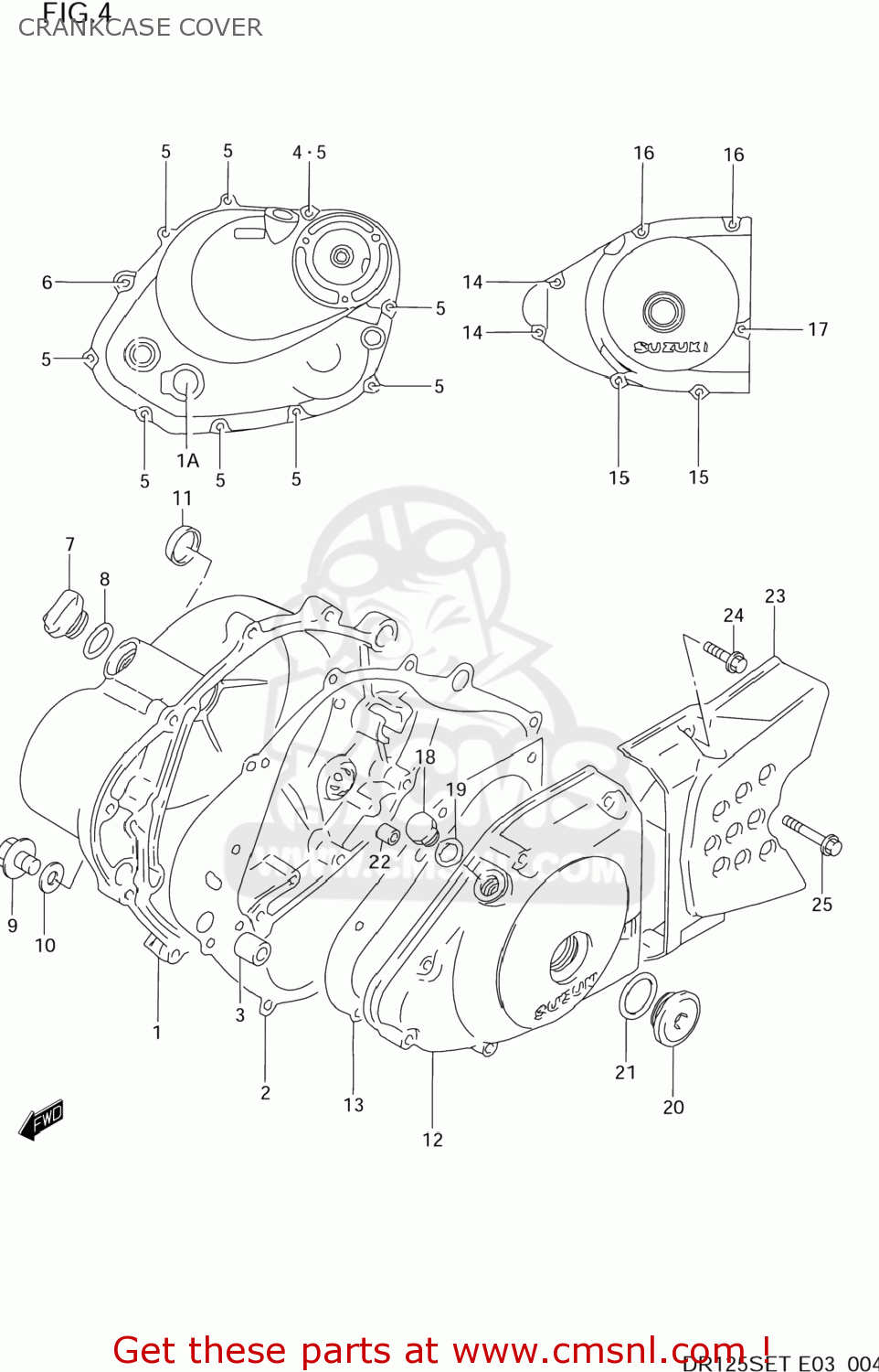 CRANKCASE COVER DR125SE 1994 (R) USA (E03)
