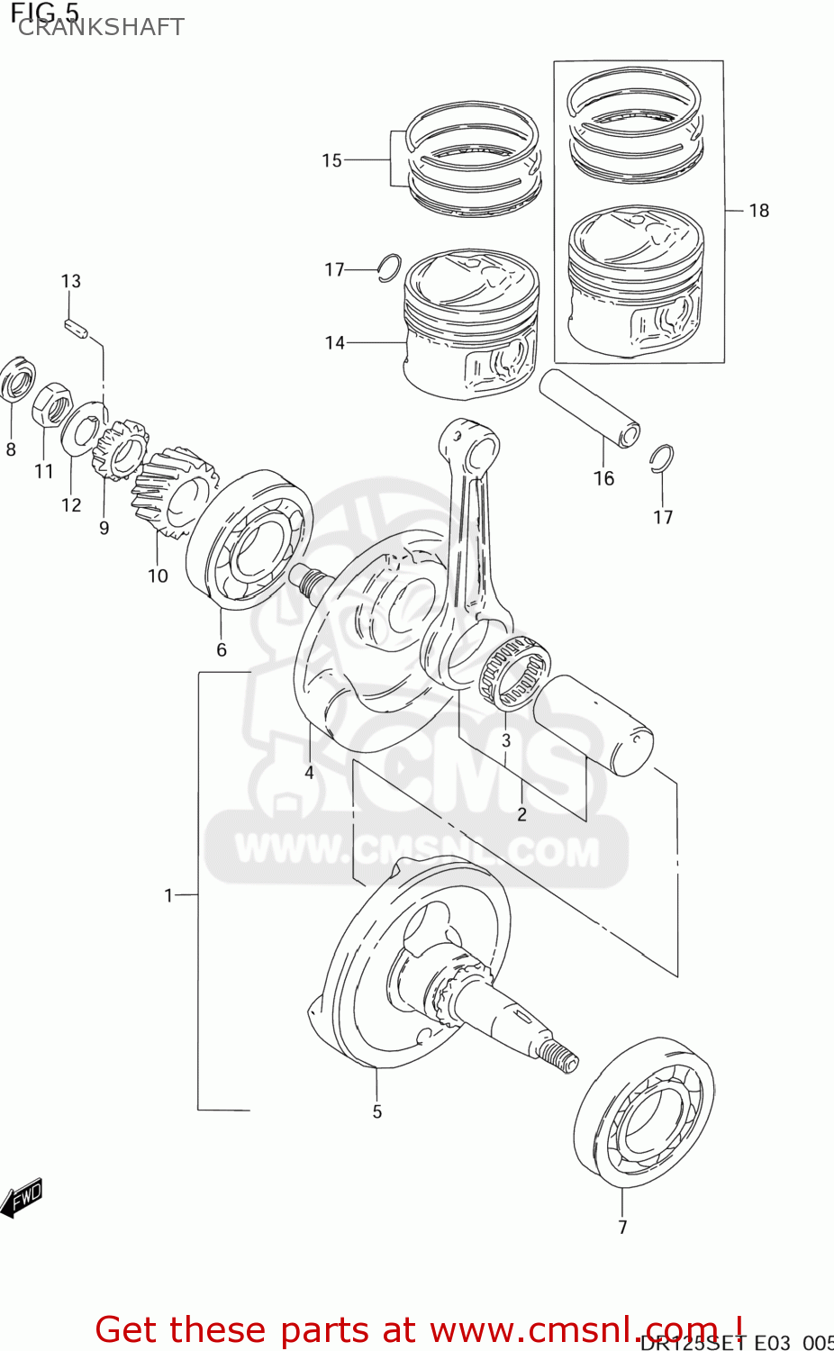 CRANKSHAFT DR125SE 1994 (R) USA (E03)