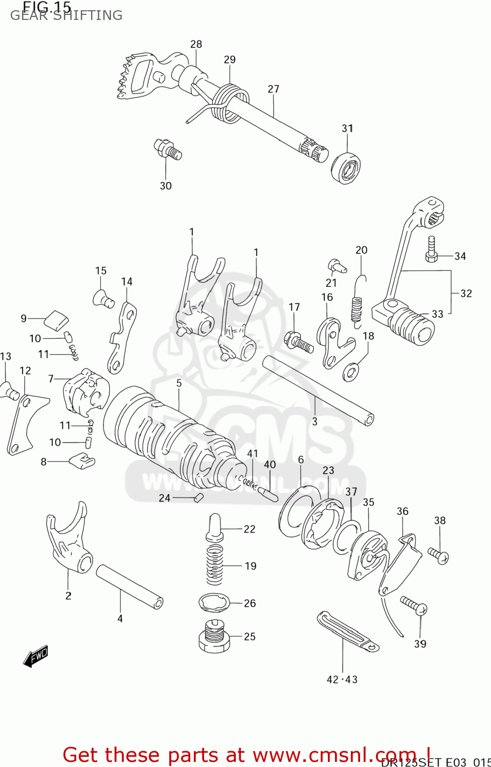 GEAR SHIFTING DR125SE 1994 (R) USA (E03)