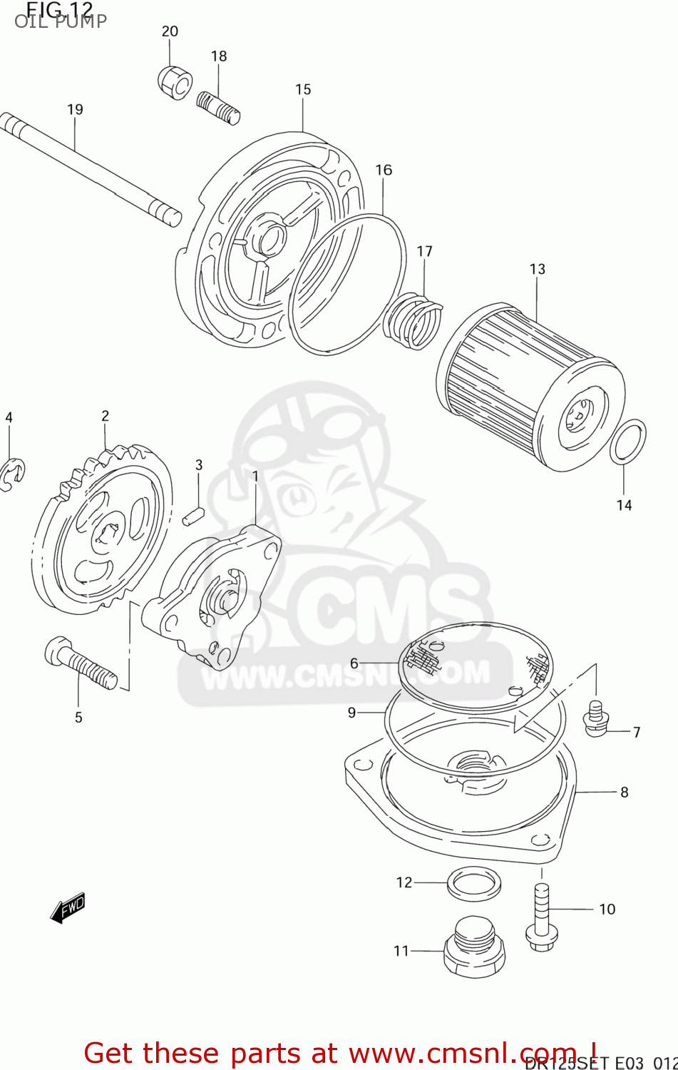 OIL PUMP DR125SE 1994 (R) USA (E03)
