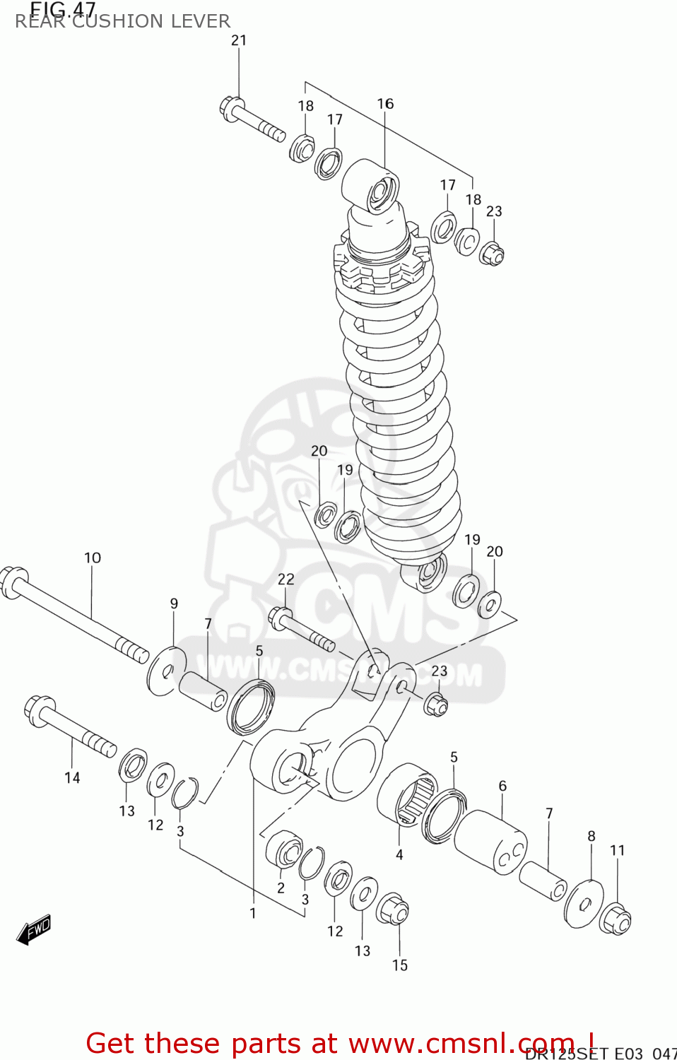 REAR CUSHION LEVER DR125SE 1994 (R) USA (E03)