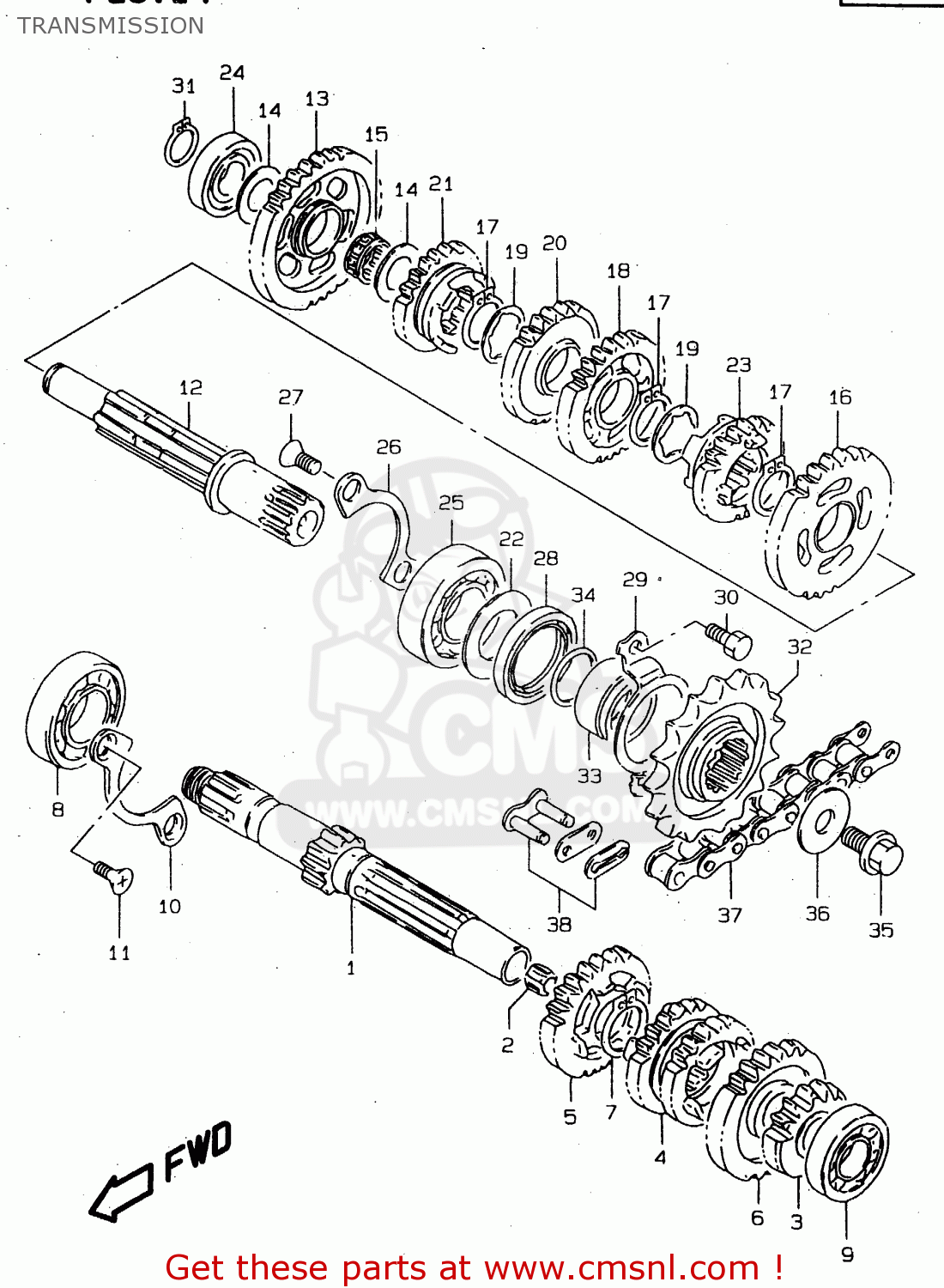 TRANSMISSION DR125SE 1995 (S) FRANCE GERMANY (E04 E22)