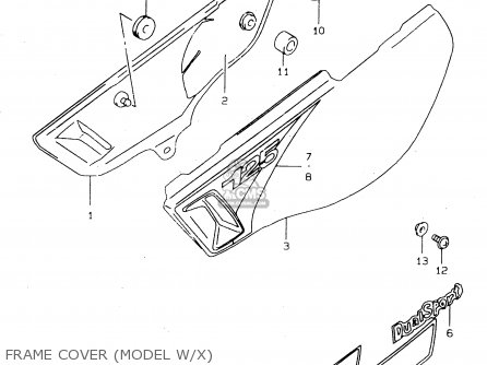 FRAME COVER (MODEL W/X) - DR125SE 1995 (S) FRANCE GERMANY (E04 E22)