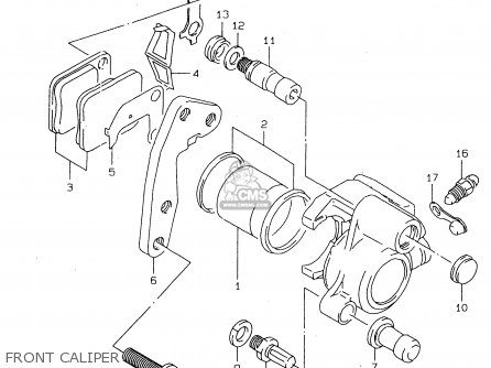 FRONT CALIPER - DR125SE 1995 (S) FRANCE GERMANY (E04 E22)
