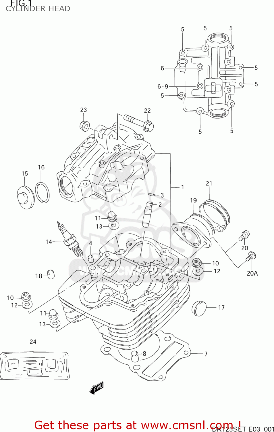 CYLINDER HEAD DR125SE 1995 (S) USA (E03)