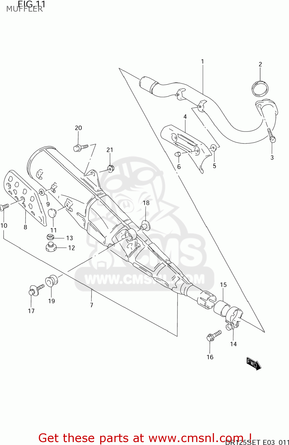 MUFFLER DR125SE 1995 (S) USA (E03)