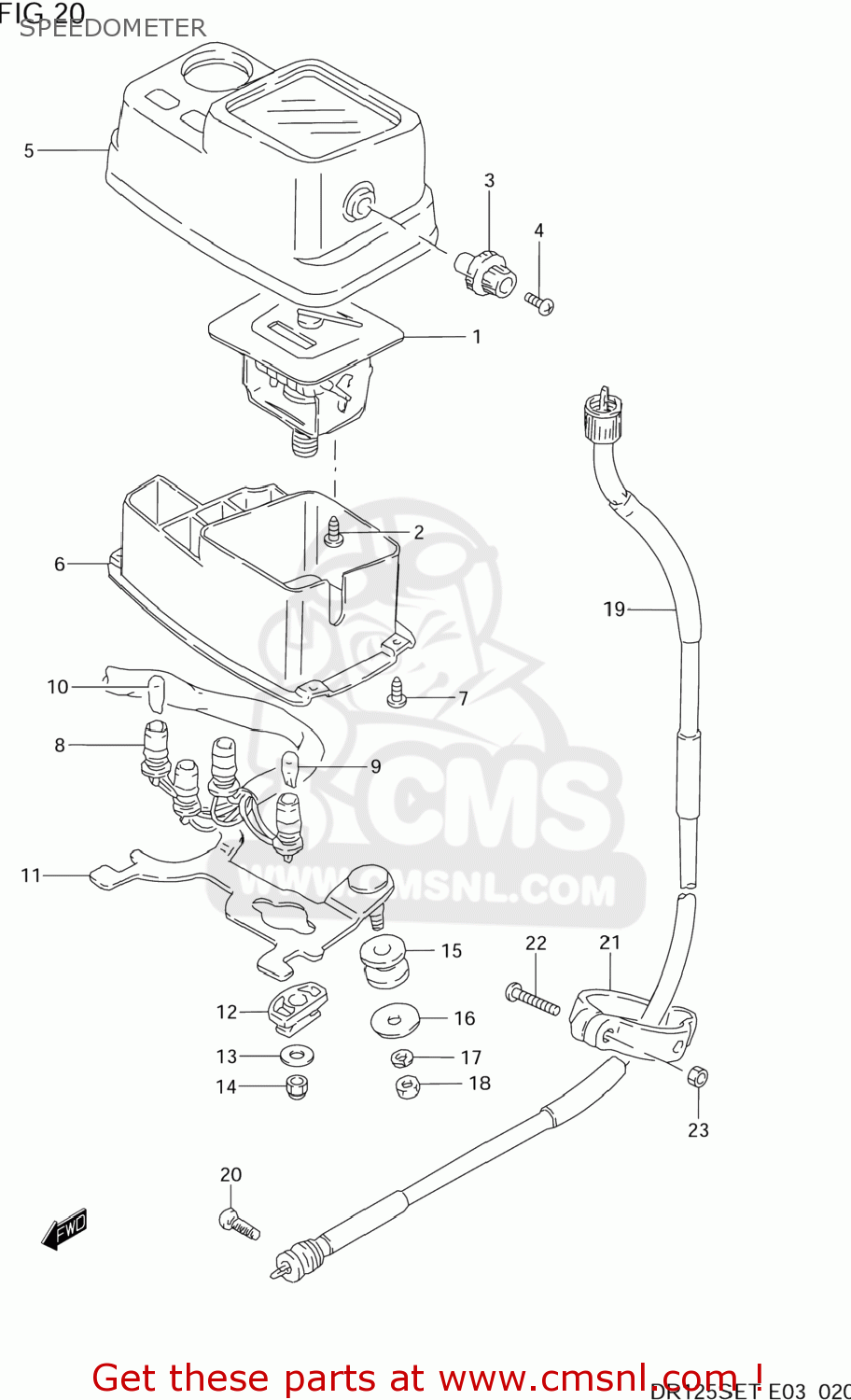 SPEEDOMETER DR125SE 1995 (S) USA (E03)