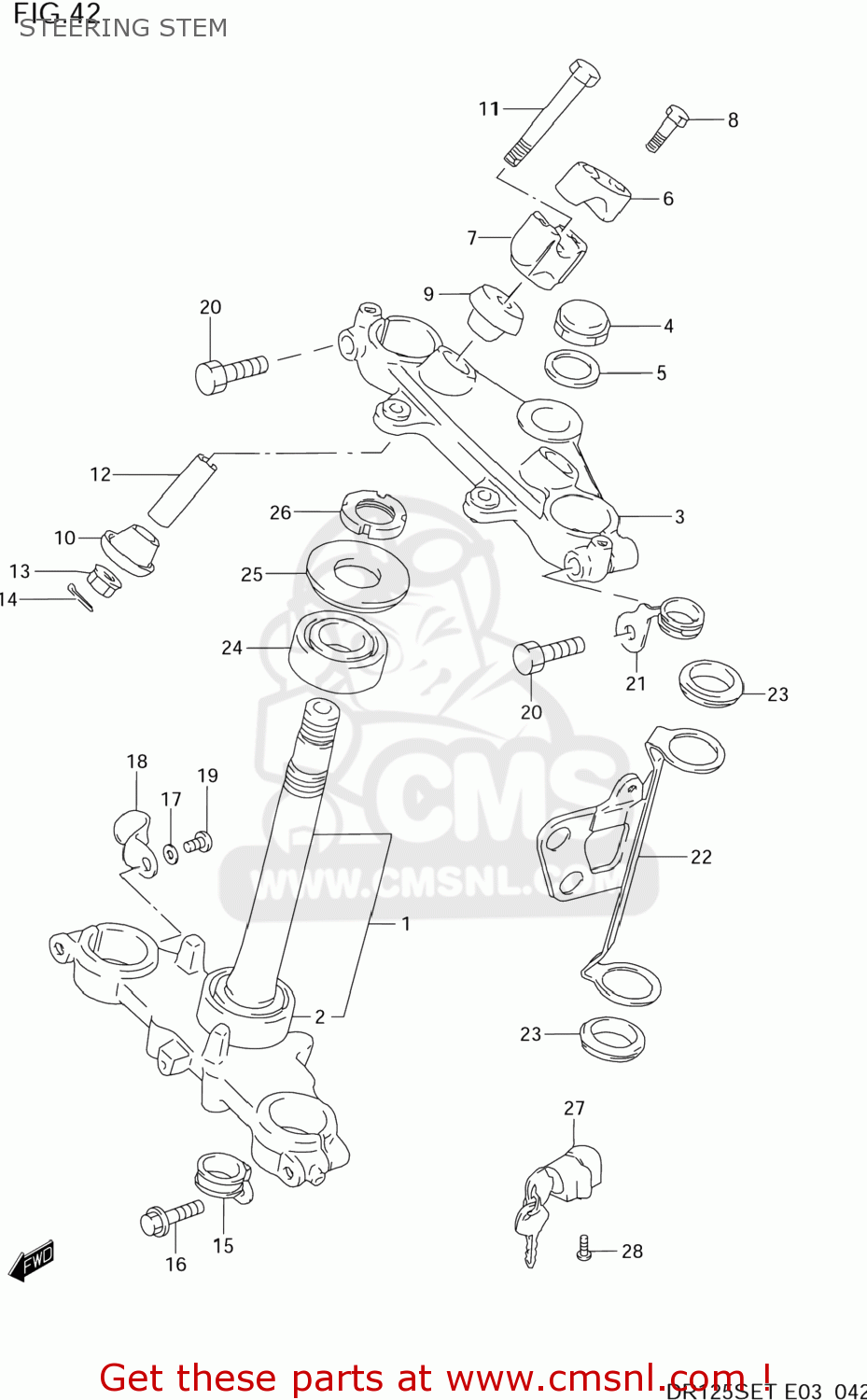 STEERING STEM DR125SE 1995 (S) USA (E03)