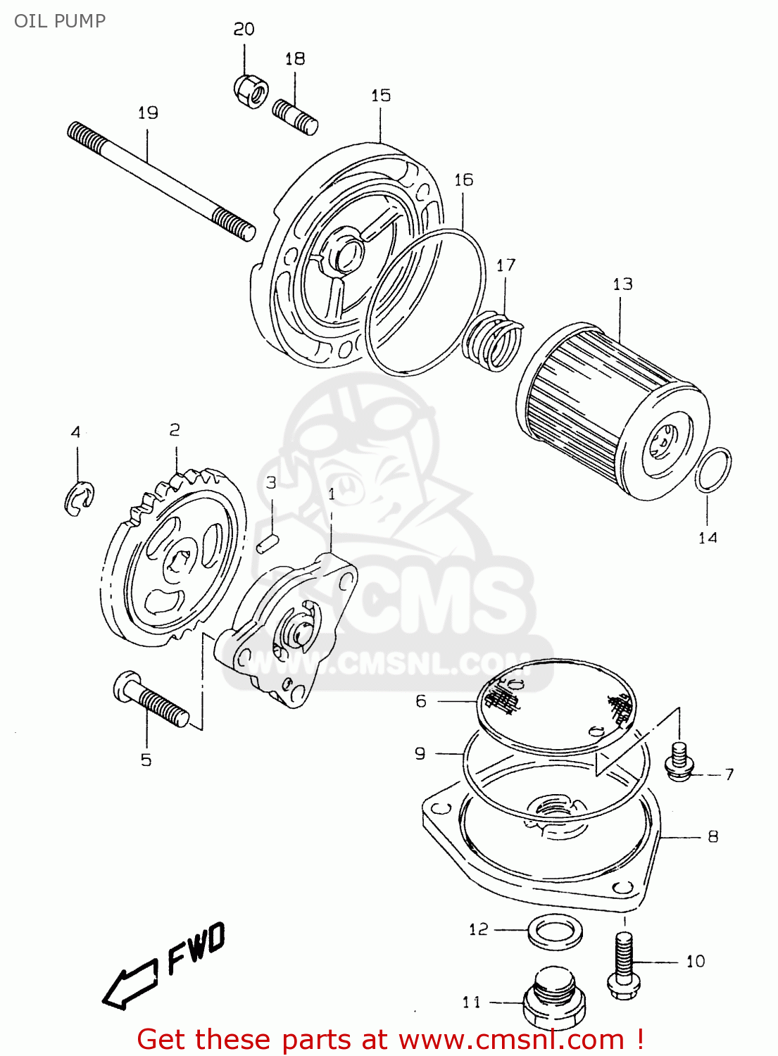 OIL PUMP DR125SE 1996 (T) FRANCE GERMANY (E04 E22)