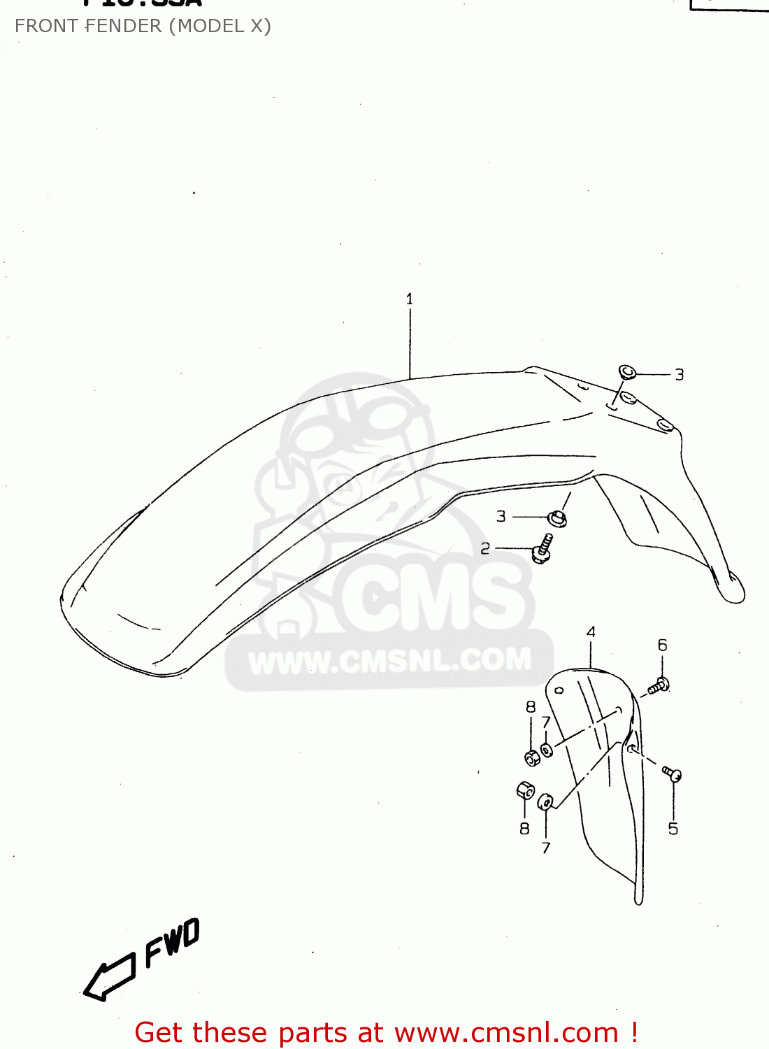 FRONT FENDER (MODEL X) DR125SE 1996 (T) FRANCE GERMANY (E04 E22)