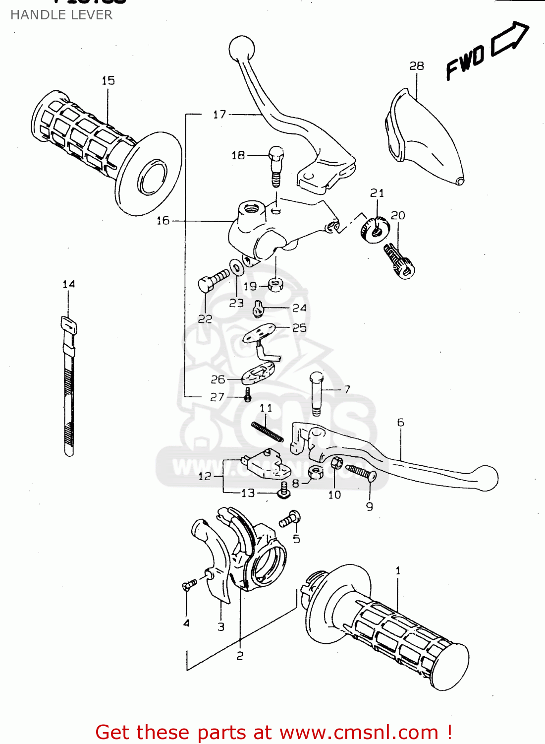 HANDLE LEVER DR125SE 1996 (T) FRANCE GERMANY (E04 E22)