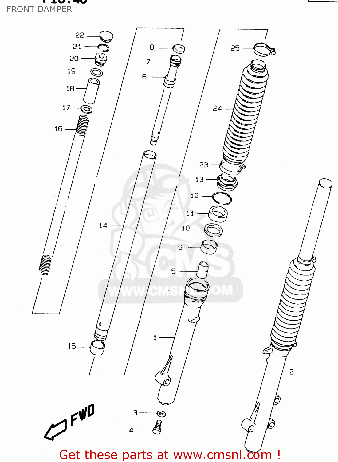 FRONT DAMPER DR125SE 1996 (T) FRANCE GERMANY (E04 E22)