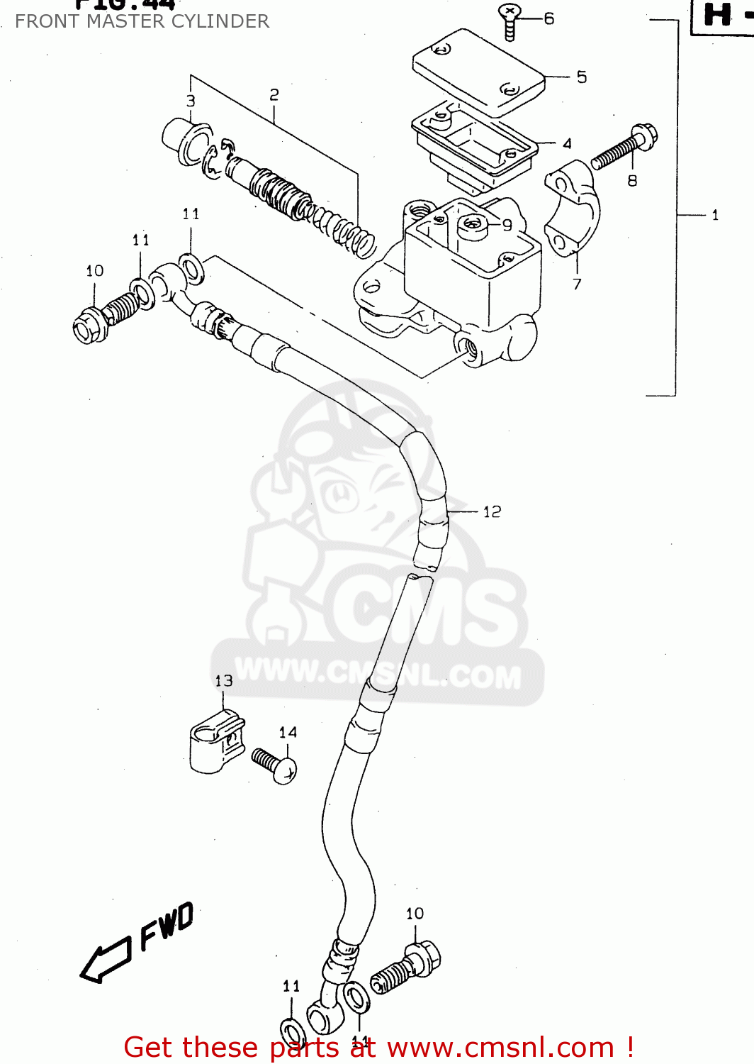 FRONT MASTER CYLINDER DR125SE 1996 (T) FRANCE GERMANY (E04 E22)