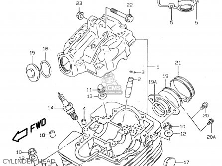 CYLINDER HEAD - DR125SE 1996 (T) FRANCE GERMANY (E04 E22)