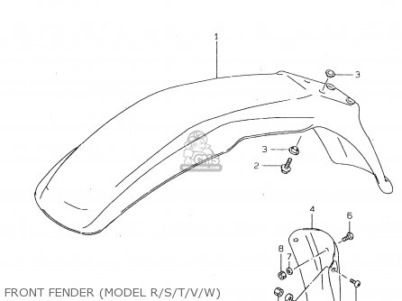 FRONT FENDER (MODEL R/S/T/V/W) - DR125SE 1996 (T) FRANCE GERMANY (E04 E22)