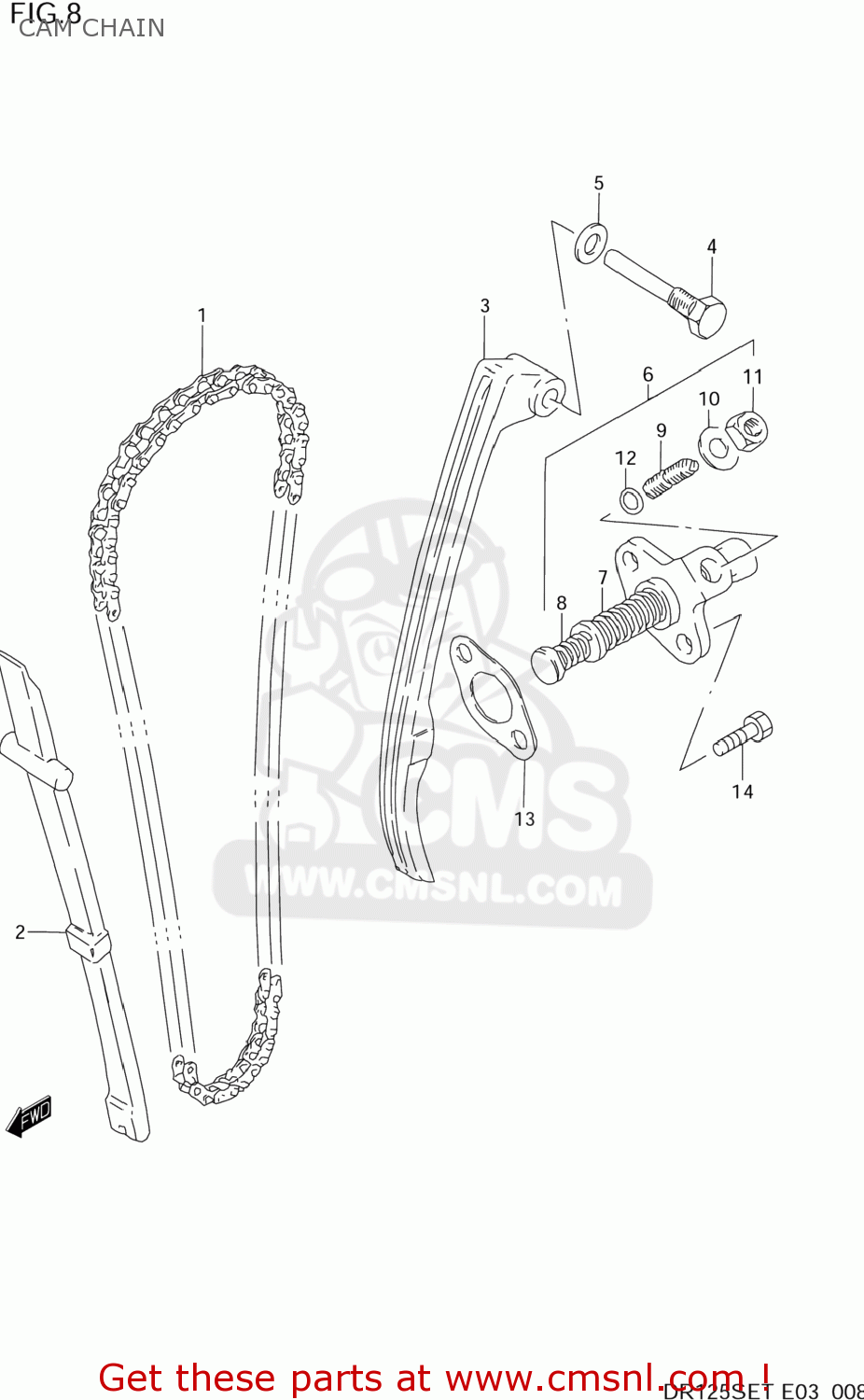 CAM CHAIN DR125SE 1996 (T) USA (E03)