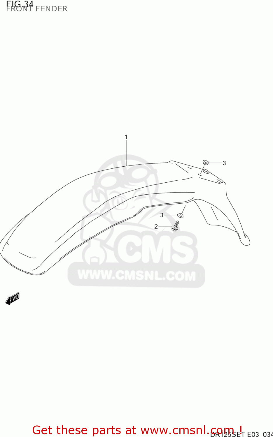 FRONT FENDER DR125SE 1996 (T) USA (E03)