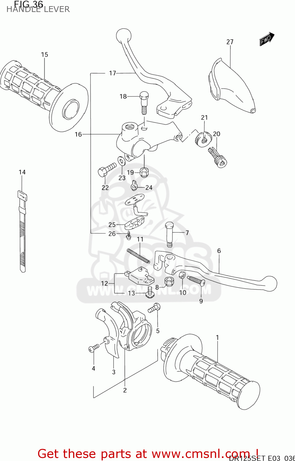 HANDLE LEVER DR125SE 1996 (T) USA (E03)