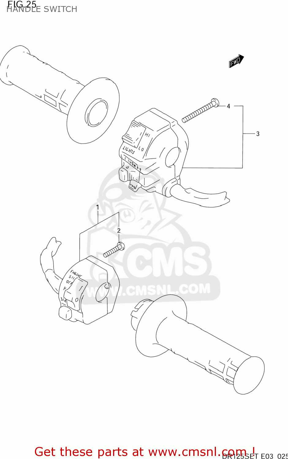 HANDLE SWITCH DR125SE 1996 (T) USA (E03)